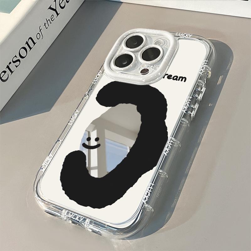 Полый Чехол-Зеркало с Выражением Лица для iPhone 17 Pro Max Чехлы 7 8 15 14 16 Plus 13 12 11 Pro X XS XR 16E 17 Air 13 Чехол