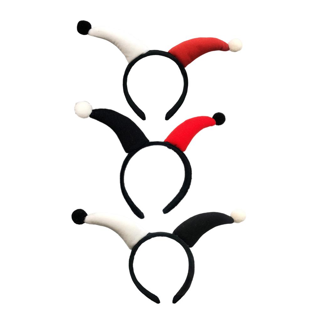Unique Plush Clown Headband for Adults and Kids Perfect for Halloween and Costume Parties with 3D Exaggerated Horns