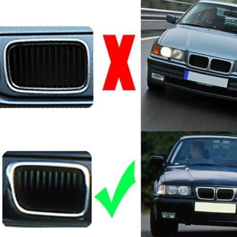 Для BMW E36 3 серии 1997-1999 Решетка автомобиля Двойная линия Передняя решетка радиатора ABS Передняя решетка капота Черный 51138195152 51138195151 Детали