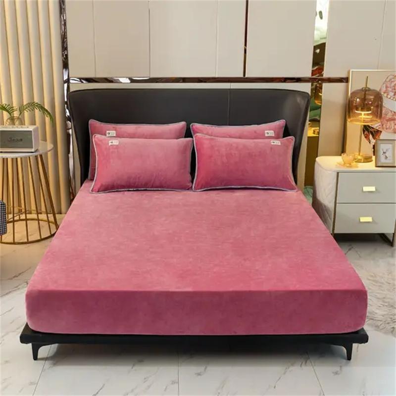 Мягкая бархатная простыня с резинками, нескользящие регулируемые наматрасники для односпальной двуспальной кровати размера «king-size» 160x200 см (нет наволочек)