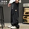 JEEP SPIRIT Men's Loose Fit Straight-Leg Casual Trousers