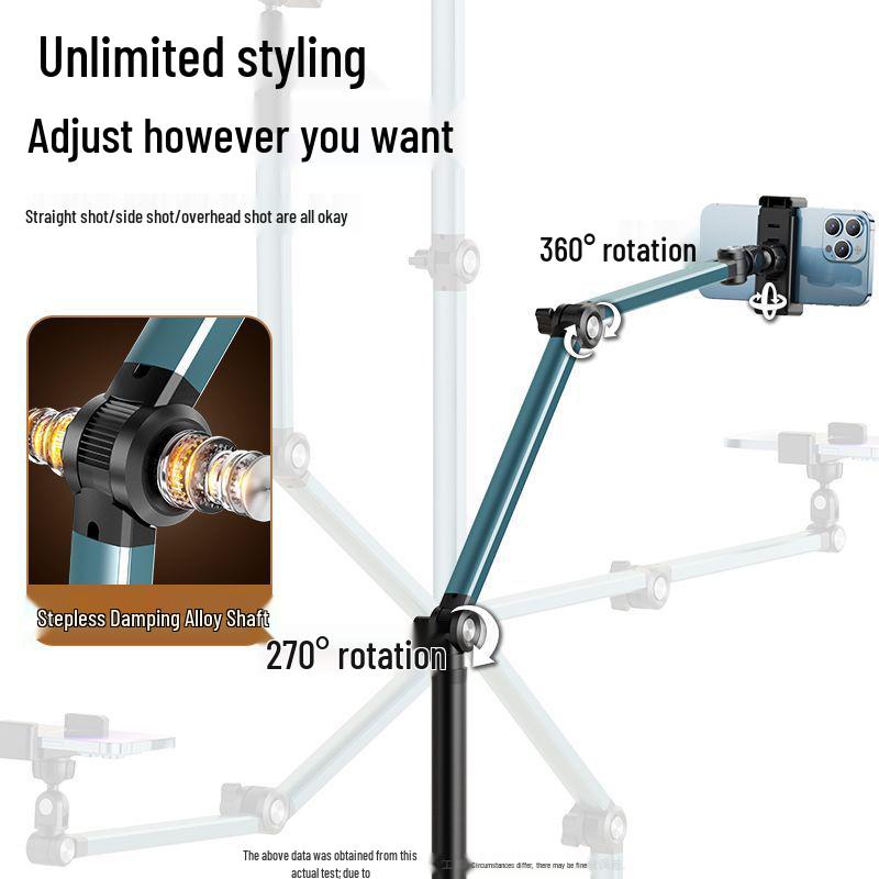 360° Rotating Floor Mobile Phone Stand for Live Broadcasts and Overhead Shots