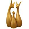 Lavish Gold Home Decor Lucky Deer Family Ceramic Figurine Set of 3, Gold Matte