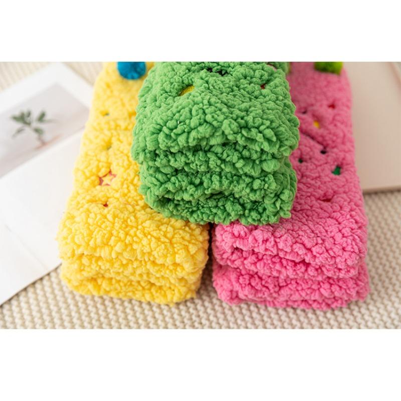 Носки из овчины для женщин, длиной до середины икры, милые домашние носки для осени и зимы, утолщенные и теплые, очень толстые носки для сна для домашнего использования