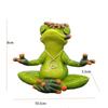 Зеленая лягушка скульптура смола йога лягушка украшение милая медитирующая лягушка статуэтка стол
