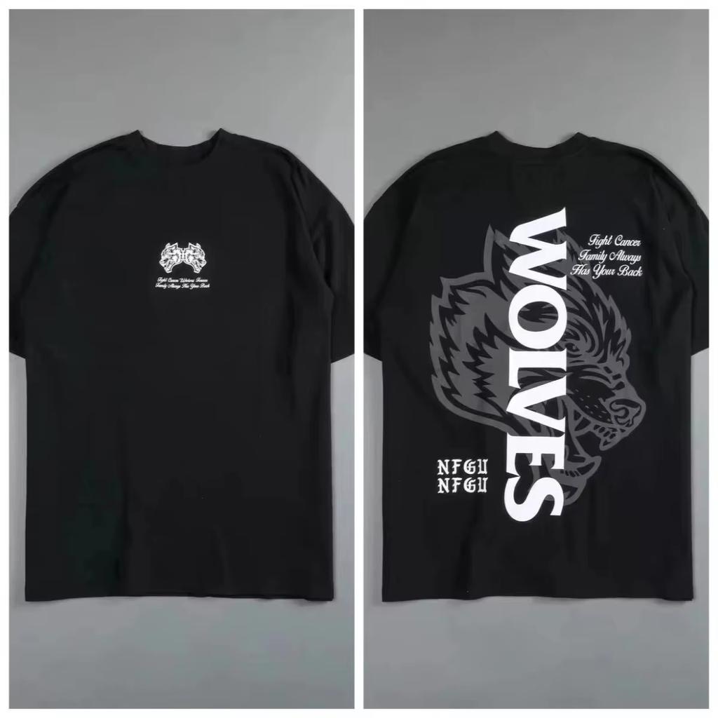 Retro Wolf Head High End Fitness Street Fashion Brand Tshirt Cotton Graphic Tee Unisex Unisex Summer Streetwear