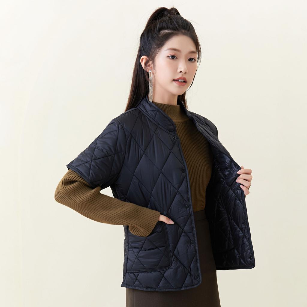 Зимнее мамино платье Хлопковая одежда Женская с коротким рукавом Утепленное Утолщенное Увеличить Хлопковую куртку Среднего возраста Можно носить наизнанку Женское 2366