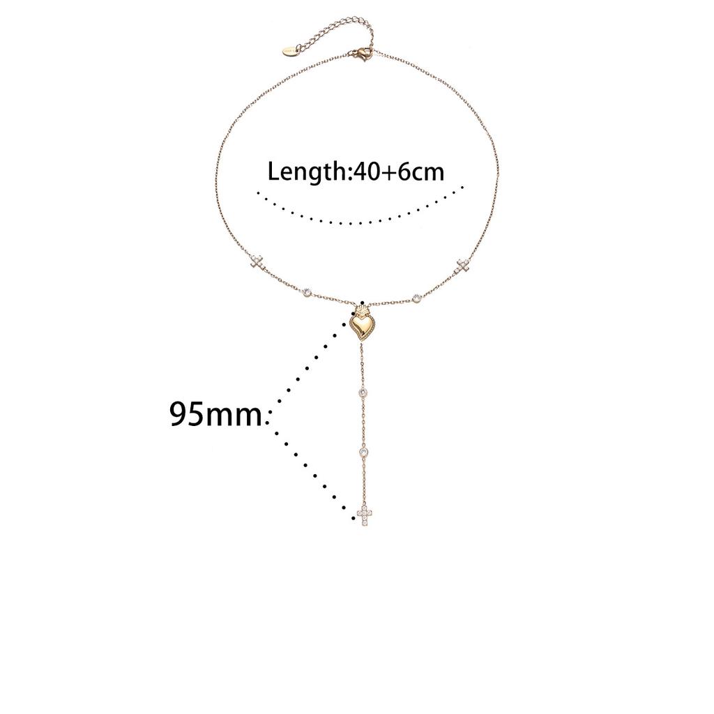 Trendy Delicate Heart Shaped Pendant Dainty Fine Chains Necklaces Chain Gold Plated Zircon Stainless Steel Women's Fashion Gift