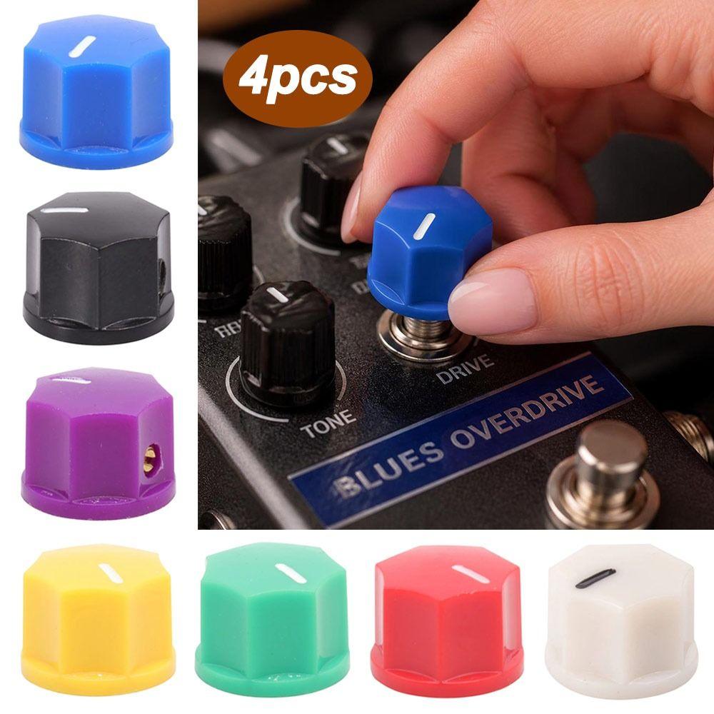 4Pcs ABS Plastic Guitar Effect Pedal Knob Potentiometer Knob for DJ Mixer Radio Subwoofer
