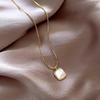 Light Luxury Shell Square Necklace for Women, Popular New Item, Niche Design, Autumn and Winter Sweater Chain, High-end Neck Chain