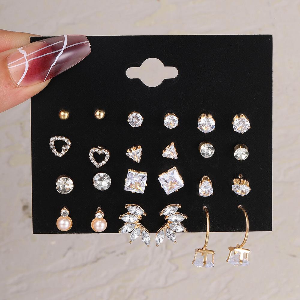 17KM Модные серьги с кристаллами циркония, винтажные геометрические металлические бусины, серьги-гвоздики для женщин и девочек, 2024, модные ювелирные подарки