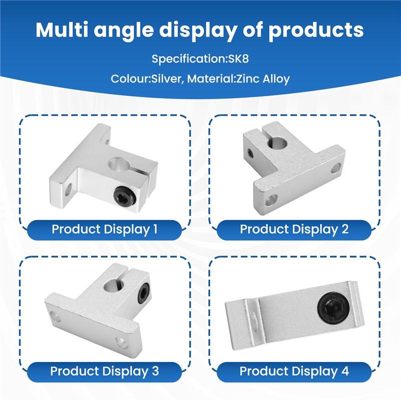 AD23-2 шт. Линейный направляющий зажимной стержень Опора направляющей вала Муфта для крепления SK8 8 мм