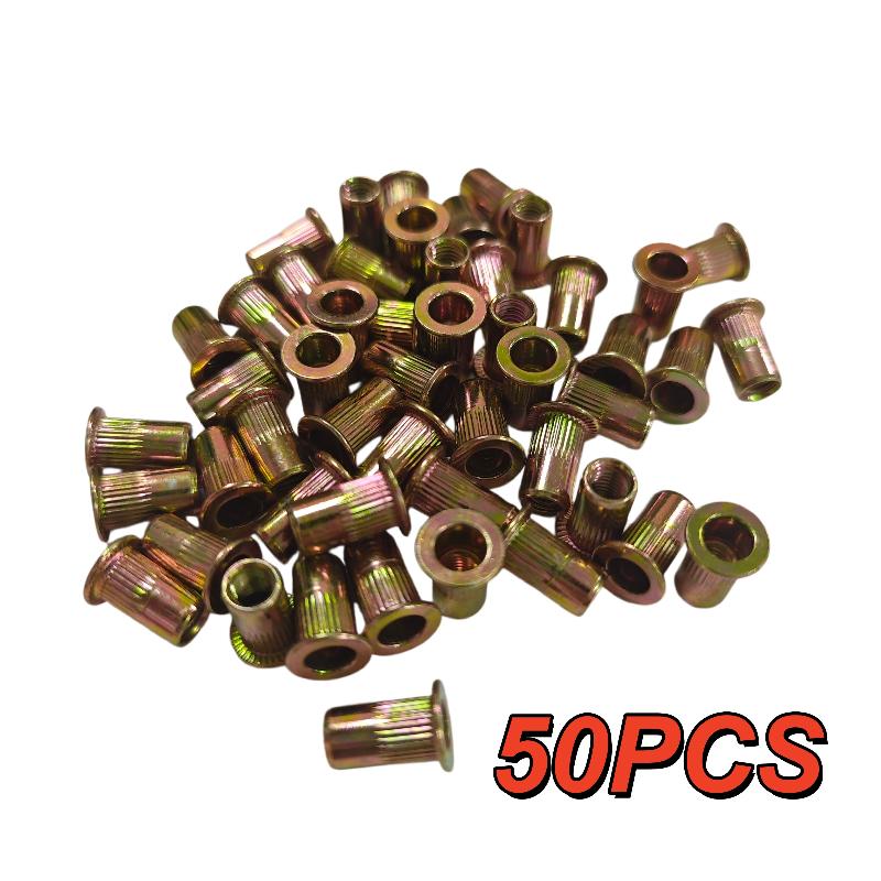 Rivet Nuts Set 50Pcs M3 to M8 High Strength Carbon Steel Blind Nuts for Auto Body Repair Home Improvement Projects