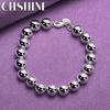 CHSHINE 925 Sterling Silver 10MM Beaded Chain Bracelet Fashion Charm Wedding Party For Women Jewelry