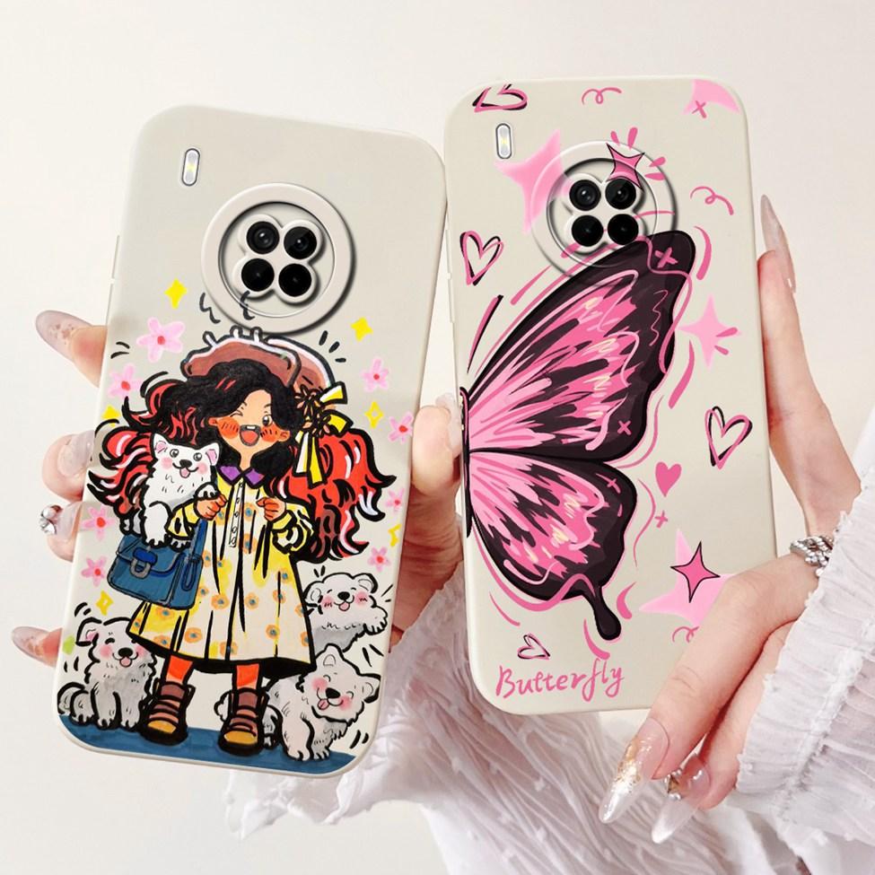 For Huawei Y9a Case Fashion Cute Cartoon Luxury Flowers Silicone Back Cover For Huawei Y9a Phone Case Shockproof Bumper FRL-L22