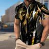 Men's Shirt Polo Casual Zip Short Sleeve Fashion Casual Zipper Summer Spring Regular Fit Glass Printing 3D Print Shirt