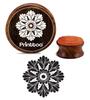 Printtoo Brown Round Craft Textile Stamp Floral Mandala Pattern Wooden Rubber Stamps-2