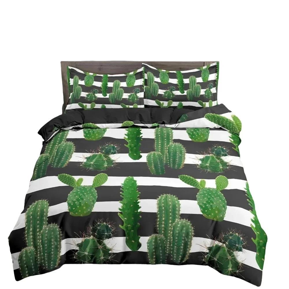 Набор пододеяльников 'Кактус' Богемный стиль Пустынный стиль Двуспальный Для взрослых Размер Queen King Постельное белье с наволочкой Для спальни