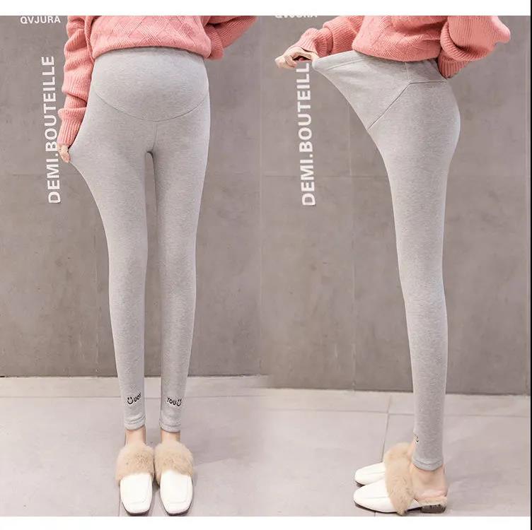 Леггинсы для беременных, утепленные и бархатные брюки для беременных, осенние и зимние леггинсы для беременных с поддержкой живота