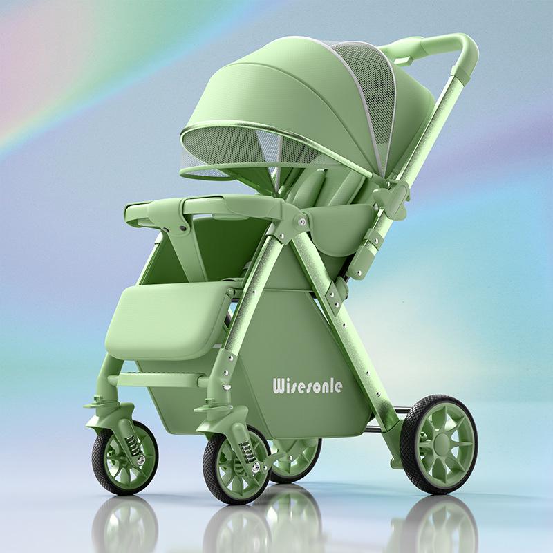 Elevated Baby Stroller: Reclining, Lightweight, Foldable, Two-Way Shock Absorption for Newborns