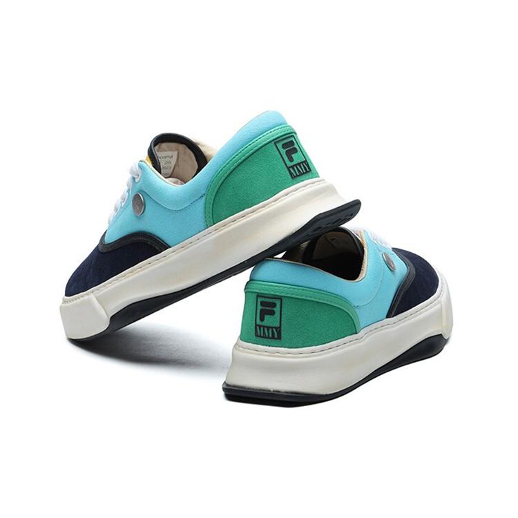 MIHARA YASUHIRO x FILA FM 10 Тканевые Низкие Скейтбордические Кроссовки Мужские Пуговичный Синий F12M124348FNB