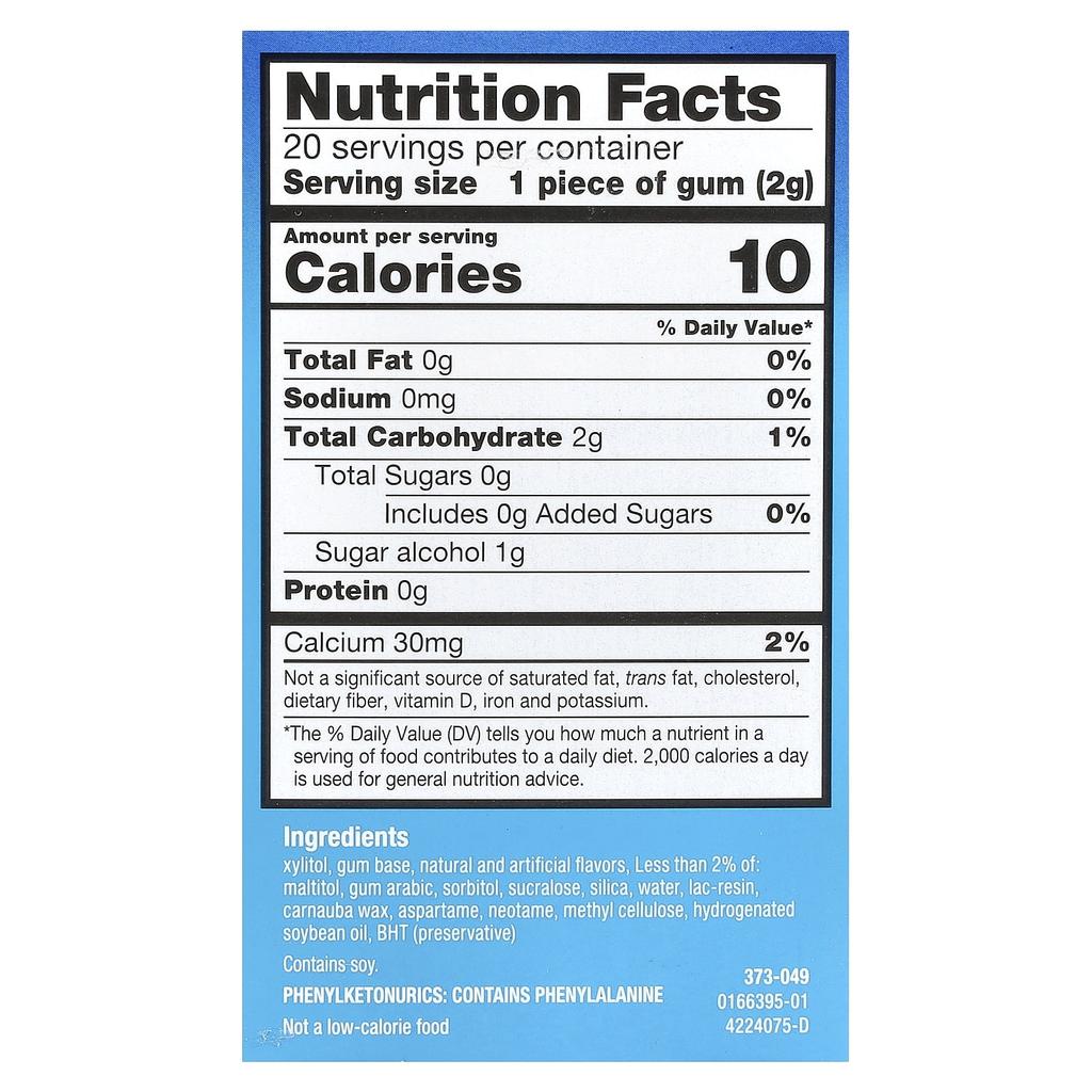 Ксилит Жевательная резинка для увлажнения полости рта при сухости, Без сахара, Освежающая мята, 20 штук