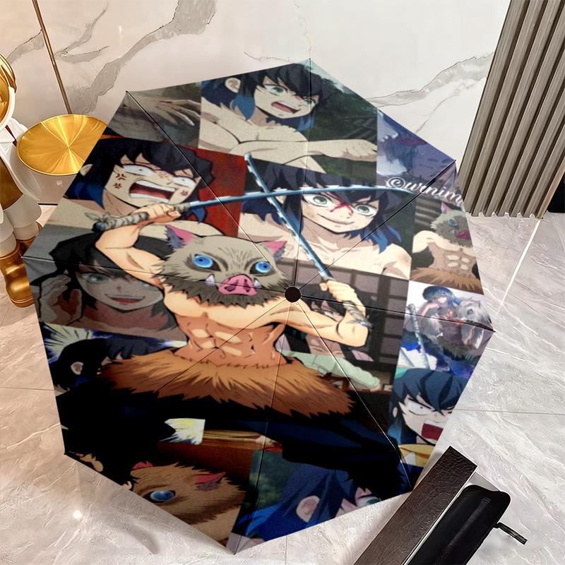 Japanese-style cartoon Demon Slayer Kamado Tanjiro & Kamado Nezuko umbrella including home travel and outdoor activities Multi functional umbrella 31