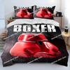 Boxing Gloves Boxer Fight Comforter Bedding Set Printed Duvet Cover Pillowcase Single Double Style Queen King Size Sets