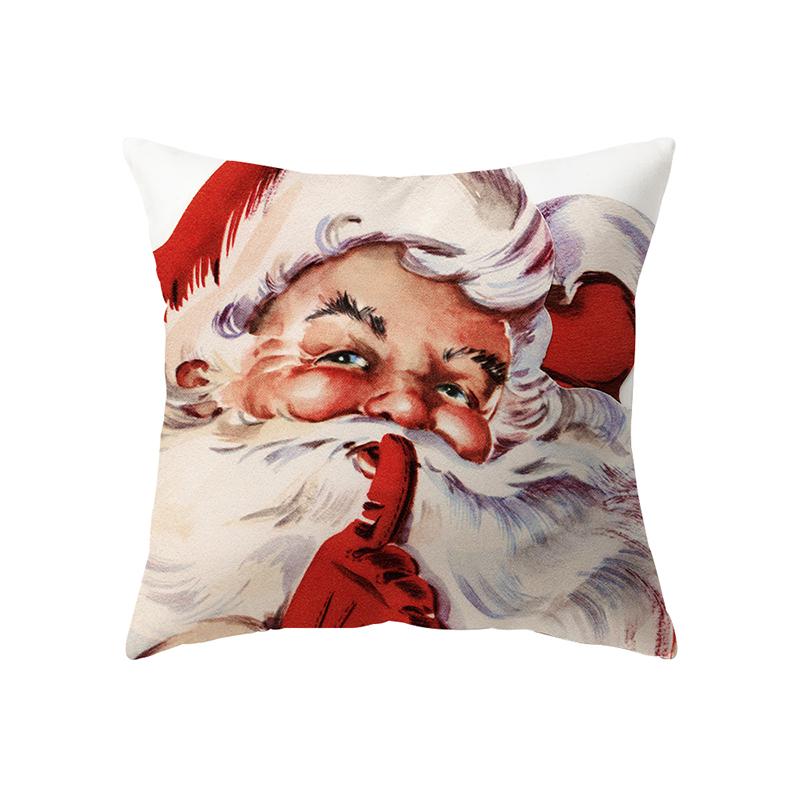 Милый Санта-Клаус на рождественскую тематику с принтом, чехол для подушки, украшение для дома, гостиной, дивана, полиэстеровая подушка, наволочка