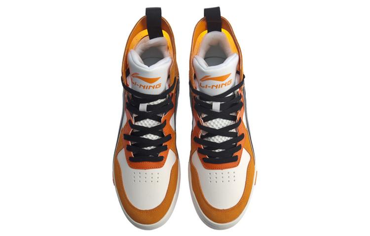 Li Ning Wave Superwave Hi Высокие Кеды для Скейтбординга Мужские Оранжевый Белый Синий AGCQ013-4