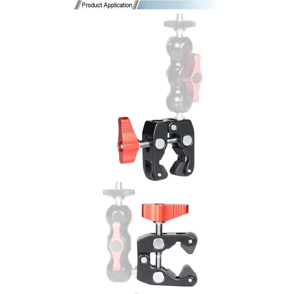 Aluminum Material Crab Clamp 3/8" Hole Magic Arm Clamp Versatile Camera Clamp Camera Mounting