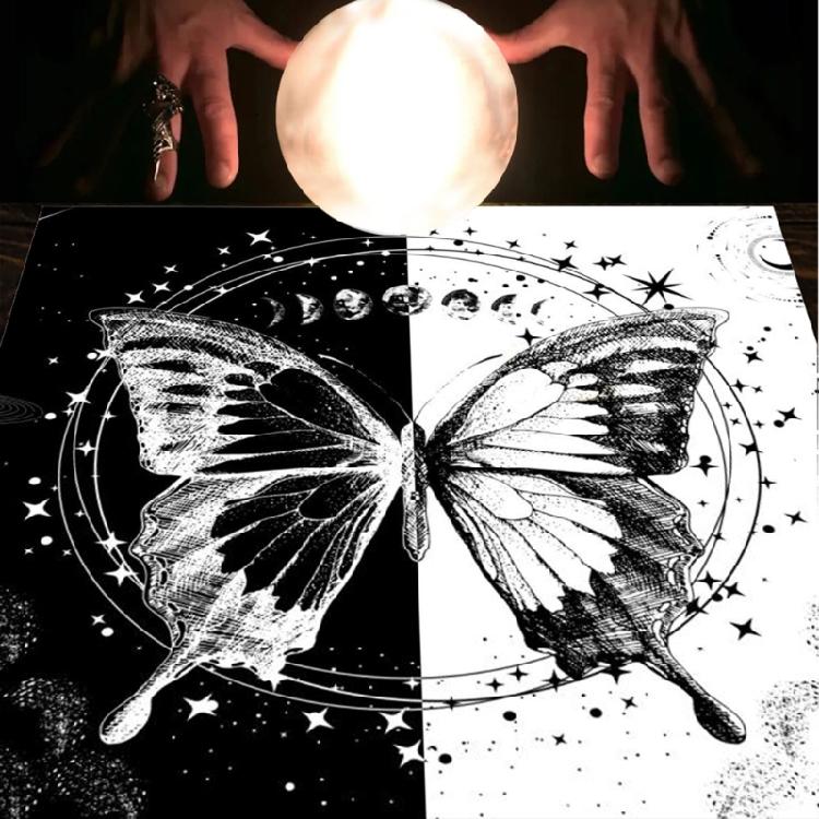 Tapestry Butterfly Moon Phases Tablecloth Bedroom Decorative Background Cloth