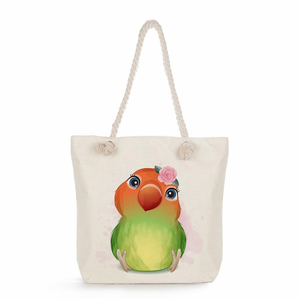 Многофункциональная Милые животные Принт Толстая веревка Плечо Пляжная сумка 7586