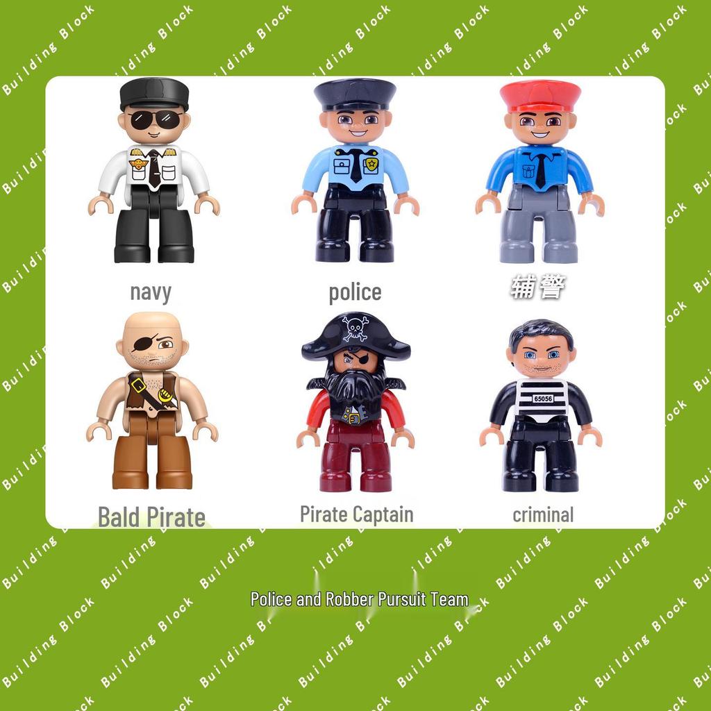 Совместимо с LEGO Duplo: Крупные блоки, Аксессуары, Фигурки, Минифигурки, Куклы, Персонажи и Профессиональные роли (например, Полиция)