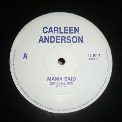 12-дюймовая пластинка CARLEEN ANDERSON - Mama Said CA10112 Не на лейбле Великобритания Джаз Б/У