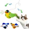Interactive Cat Toy Hanging Squeaky Simulation Bird Plush Cats Pets Teasing Toys with Feather Catnip Kitten Chirping Supplies