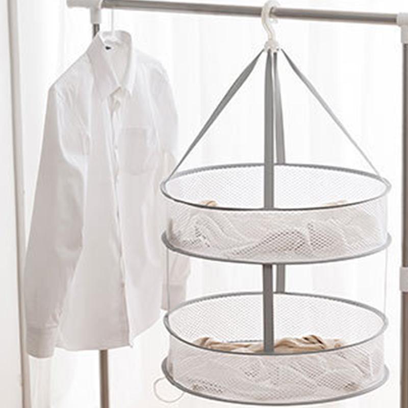 Двухслойная складная корзина для сушки одежды, домашняя подвесная сетчатая вешалка для нижнего белья, носков, антидеформационная сетчатая вешалка для карманов