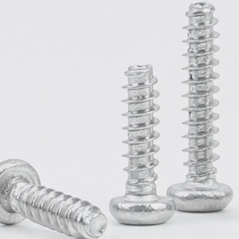 Саморез из нержавеющей стали 304 с плоским хвостовиком и круглой головкой — цилиндрическая головка, M2/M3/M4/M5.