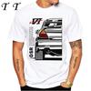 New Summer Men Short Sleeve Lancer Evolution VI GSR T-Shirt Hip Hop Boy Casual Tops Funny Car Design Man White Tees