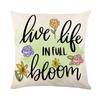 New Spring Printed Pillow Cover Polyester Letter Flower Bouquet Home Cushion Cover Bedroom Cushion Cover