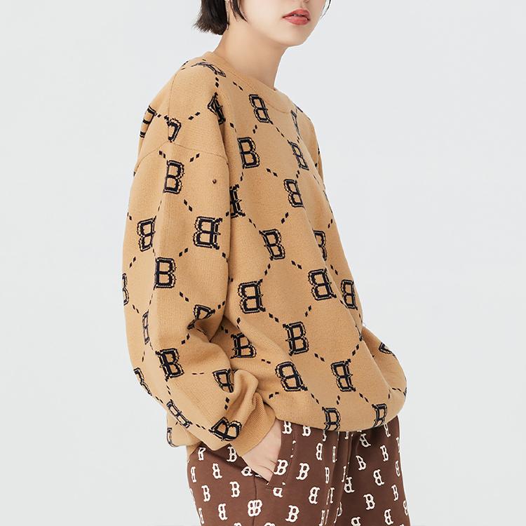 Новые свитеры MLB Old Flower Унисекс Бежевый Желтый 3AKPM0226-43BGS