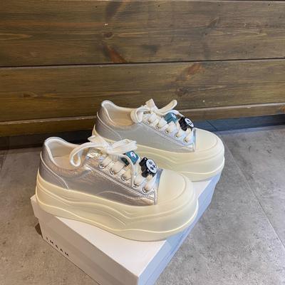 Женские белые туфли Gu Yunshu на толстой подошве, весна 2025, новые модные и удобные, универсальные, с большим ростом, повседневные туфли для серфинга