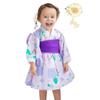 Monoii Платье юката для детей, комплект юката для девочек, комплект из 3 предметов, юката для малышей, кимоно из хлопка для детей, фиолетовый, розовый, летний фестиваль, фейерверк Хинамацури