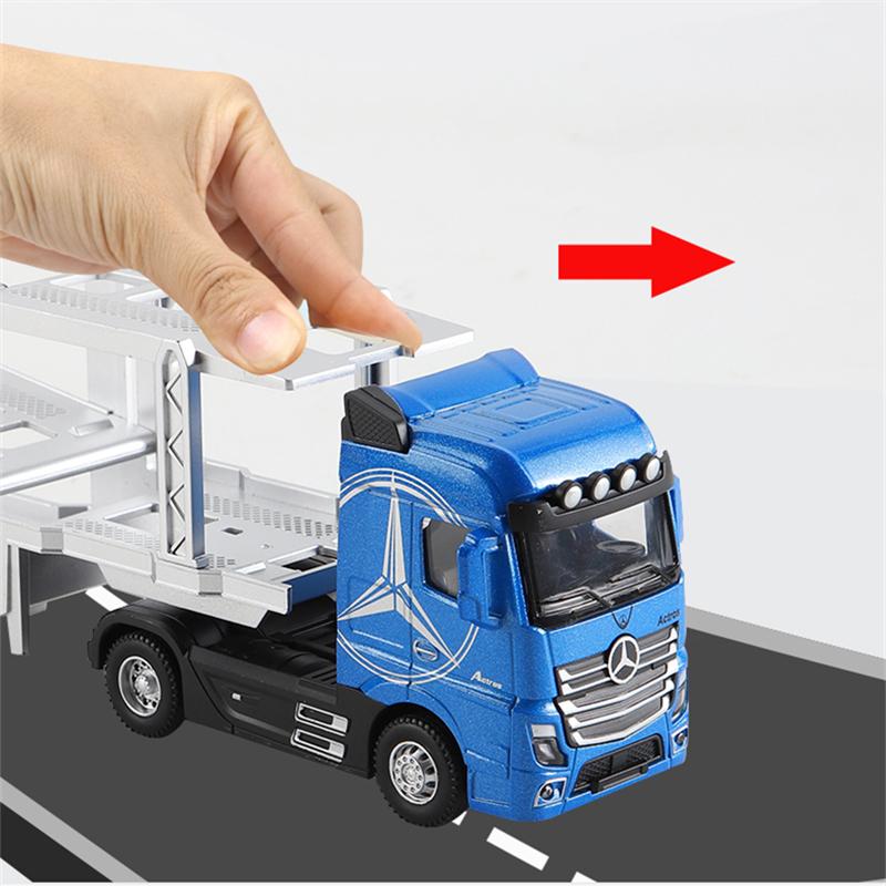 1/50 Alloy Diecast Metal Model Toy Container Truck Pull Back with Sound Light High Simitation Collectibles Kids Cars Toys Gifts