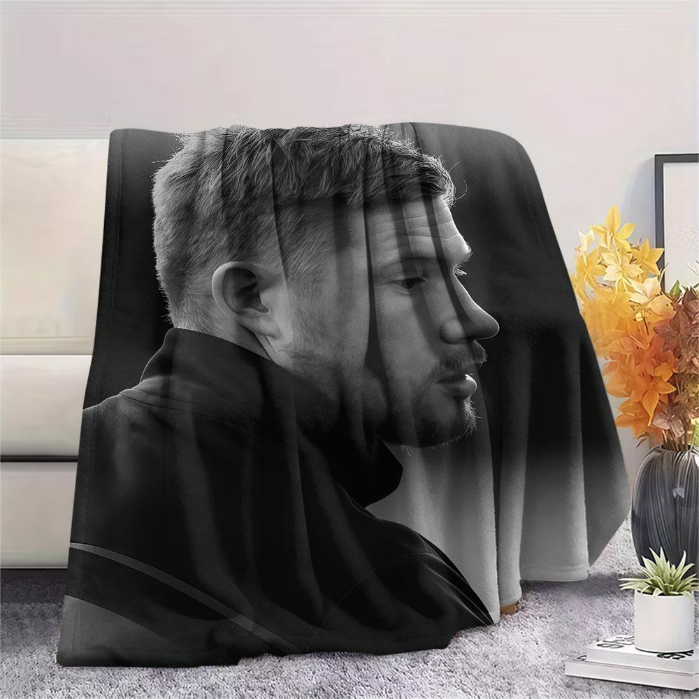 Kevin De Bruyne Printed Flannel Blanket, soft throw for bedroom sofa, washable,soccer fan merchandise, great gift.