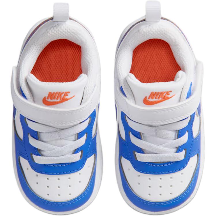 Nike Кроссовки Court Borough из синтетической кожи, удобные, низкие, для ходьбы, детские, белые с синим, IR5461-101