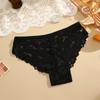 FINETOO Sexy Lace Panties for Women Soft Breathable Lingerie Patterned Lace Solid Color Briefs