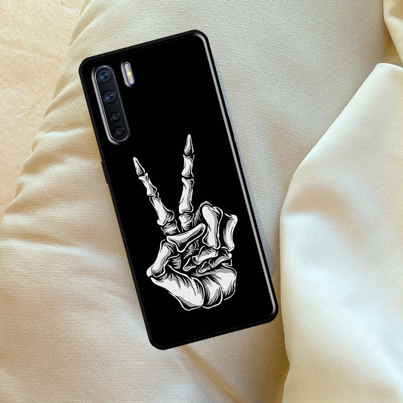 Чехол 'Скелет Средний палец' для Oppo A96 A76 A16 A18 A38 A58 A78 A98 A74 A94 A54 A80 A60 A40 A15 A17 A57 A5 A6 Pro