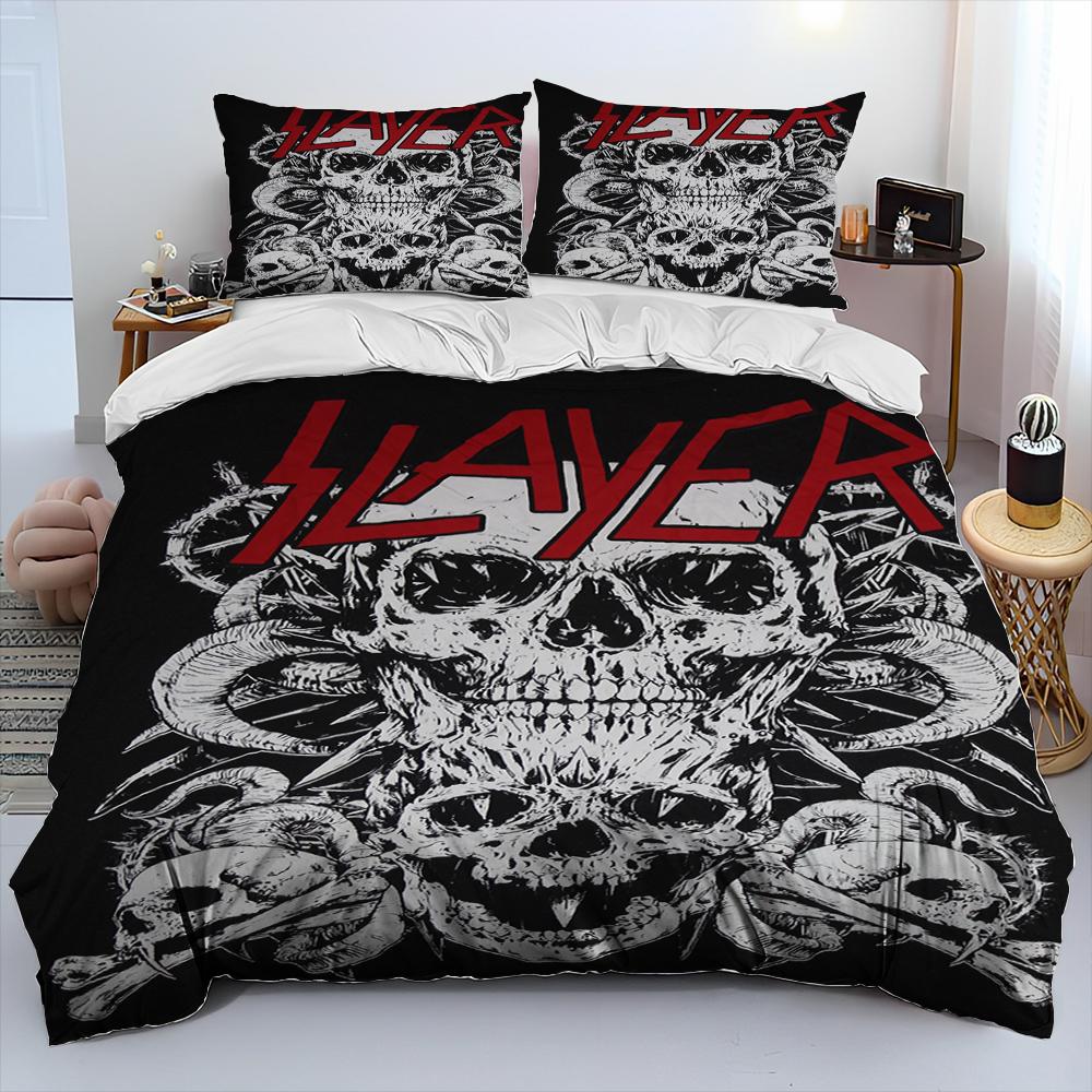 Slayer Heavy Metal Band Music Одеяло Постельное белье, пододеяльник Постельный комплект Одеяло Чехол Наволочка, King Queen Size Постельное белье Детский