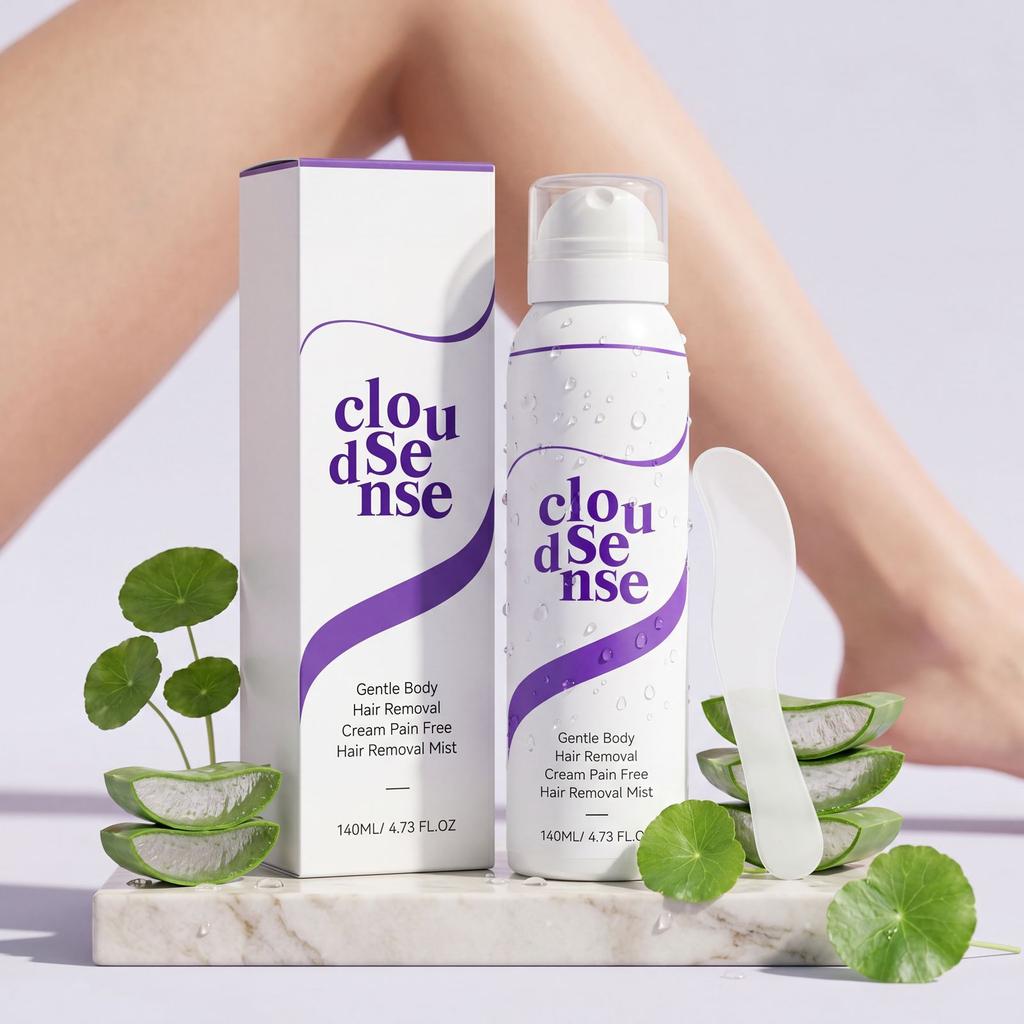 Gentle Hair Removal Spray Sensitive Skin Moisturizing No-Tingle Fine Mist Easy Apply Multi-Area Use Cleansing Non-Tightening 140ml